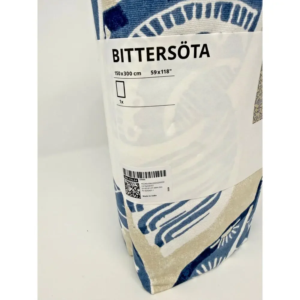 IKEA BITTERSOTA Pre-Cut Fabric Beige/Blue Bird Pattern 59x118